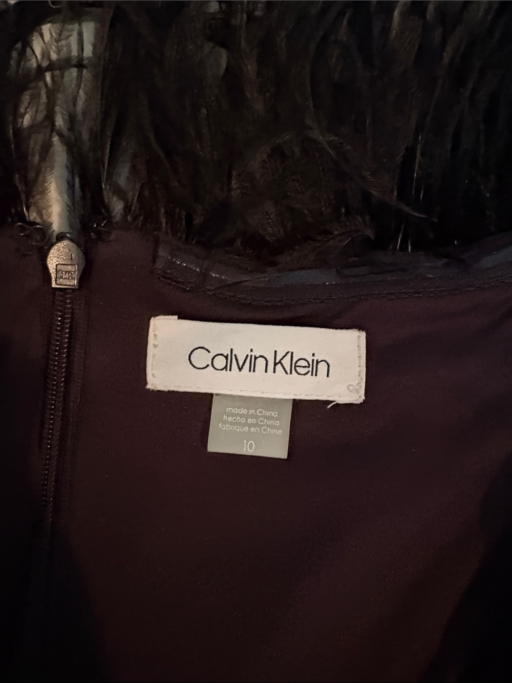Calvin Klein Black Off-Shoulder Feather-Trim Gown - Picture 2 of 2